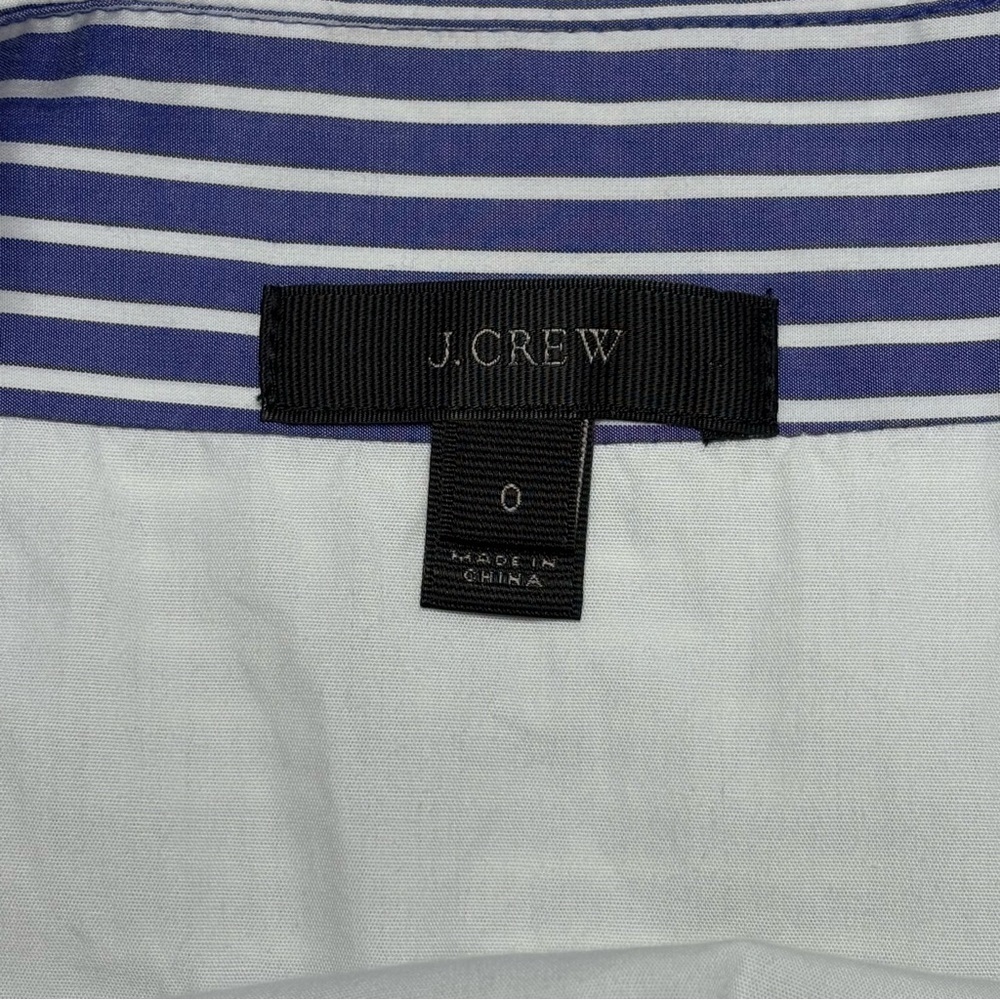J Crew Cotton Poplin Tiered Maxi Dress Size 0 Striped Blue White Tie Waist - Picture 11 of 13
